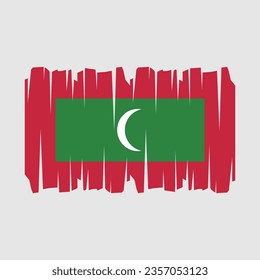 Bandera de Maldivas con vector de pincel Ilustración