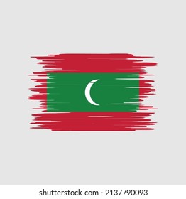Maldives Flag Brush Strokes. National Flag