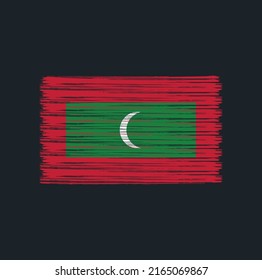 Maldives Flag Brush Strokes. National Flag