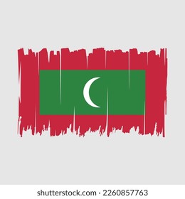 Maldives Flag Brush Strokes Vector