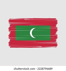 Maldives Flag Brush Vector Illustration