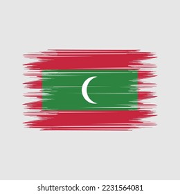 Ilustración del vector del pincel de bandera de Maldivas