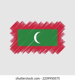 Maldives Flag Brush Vector Illustration