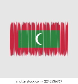 Maldives Flag Brush Vector Illustration