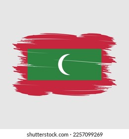 Malediven Flag Pinselspitze Vektorgrafik