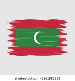 Ilustración del vector del pincel de bandera de Maldivas