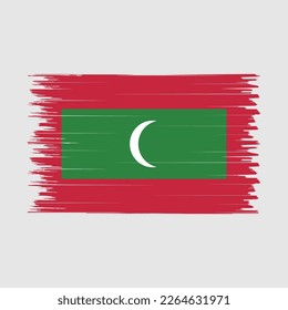 Ilustración del vector del pincel de bandera de Maldivas