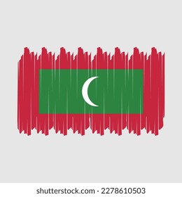 Ilustración del vector del pincel de bandera de Maldivas