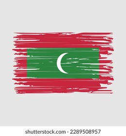 Ilustración del vector del pincel de bandera de Maldivas