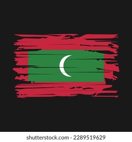 Maldives Flag Brush Vector Illustration