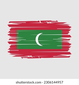 Malediven Flag Pinselspitze Vektorgrafik