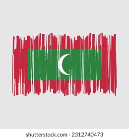 Ilustración del vector del pincel de bandera de Maldivas