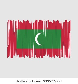 Ilustración del vector del pincel de bandera de Maldivas