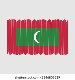 Maldives Flag Brush Vector Illustration