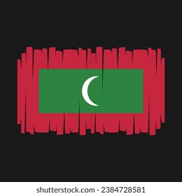 Maldives Flag Brush Vector Illustration