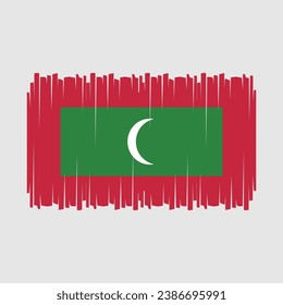 Ilustración del vector del pincel de bandera de Maldivas
