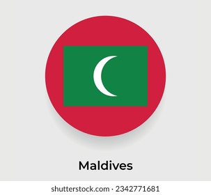 Malediven Flaggenblase Kreis um Form Symbol Vektorgrafik