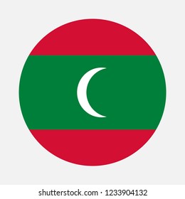 Maldives flag circle, Vector image and icon