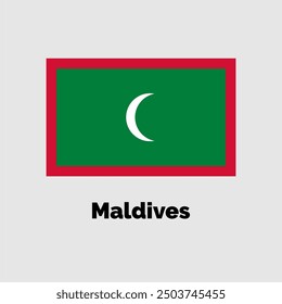 Maldives flag design vector illustration on a gray background for graphic and web design.
