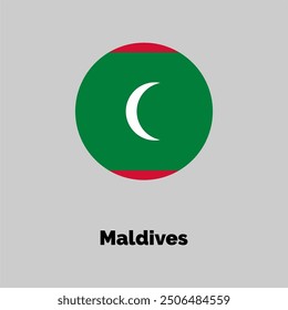 Maldives flag design vector illustration on a gray background for graphic and web design.