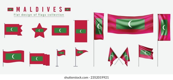 Maldives flag, flat design of flags collection