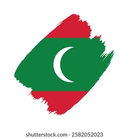 Maldives flag in a flat grunge vector design background