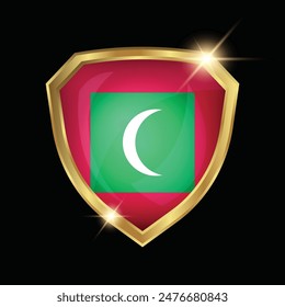 Maldives Flag Golden Shield Logo