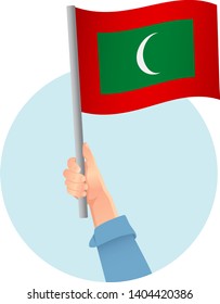 Maldives flag in hand icon