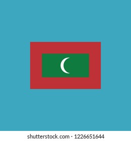 Maldives flag icon in flat design. Independence day or National day holiday concept.