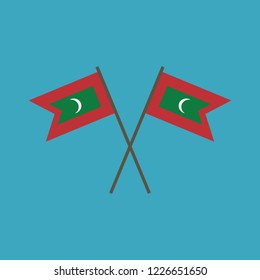 Maldives flag icon in flat design. Independence day or National day holiday concept.
