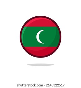 Icono de la bandera de Maldivas. Estilo plano de la bandera de Maldivas aislado en un fondo blanco - vector de stock.