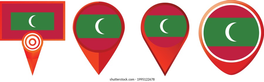 Maldives flag icon . web icon set . icons collection. Simple vector illustration.