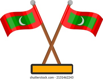 Malediven-Flagge, Illustration, Vektorgrafik auf weißem Hintergrund.