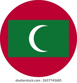 Bandera de Maldivas ilustrador banderas de país símbolo redondo banderas circulares de nación