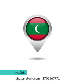 Maldives flag map pin vector design template