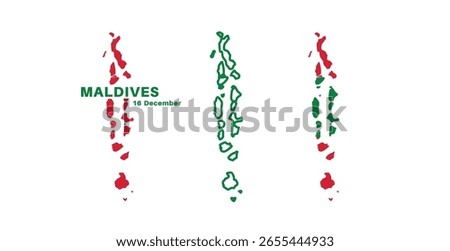 maldives flag and map set. maldives flag in official colors and proportions., map