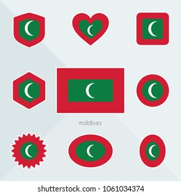 Maldives flag. National flag of Maldives. Maldives vector flag button. Maldives independence day.