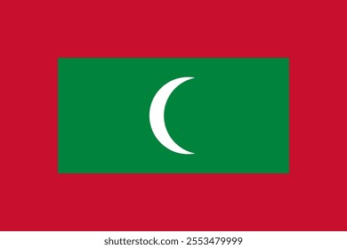 Maldives flag in official colors, dimensions and aspect ratio. Vector flag symbolizing national pride, identity, heritage, patriotism and authority