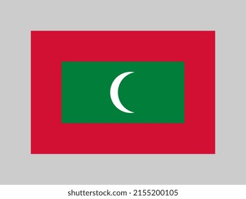 Maldives flag, official colors and proportion. Vector illustration.