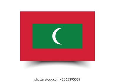 Maldives flag official size and color standards vector illustration