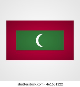 Maldives flag on a gray background. Vector illustration