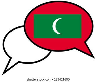 Maldives flag on speaking bubble