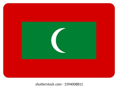  maldives flag on a white background