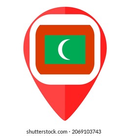 Maldives flag pin map marker country