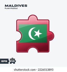 Maldives flag puzzle pieces. vector illustration isolated on a white background