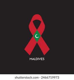  Vector de diseño de cinta de la bandera de Maldivas