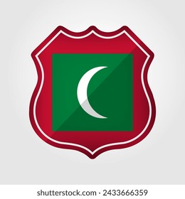 Maldives Flag Road Sign Illustration