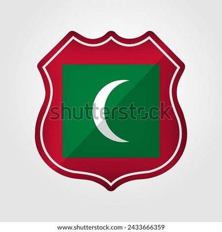 Maldives Flag Road Sign Illustration