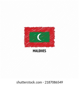 Maldives flag template flat vector illustration