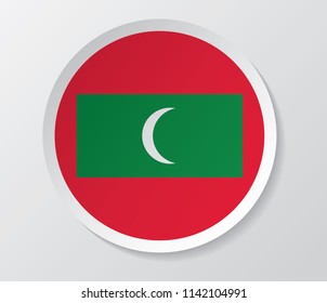 maldives flag vector circle round shape